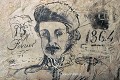 Portrait dessiné avec soin (vallée du Cher, France). Art des carrières 