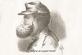 Masque de Gausse destiné à la protection respiratoire. Exercice de guerre souterraine du 3e Régiment du Génie à Arras (France, 1876). Lithographie : sapeur Pélisson. 1876 
 Arras 
 Génie 
 guerre 
 mines 
 sapeur 
 souterrain 